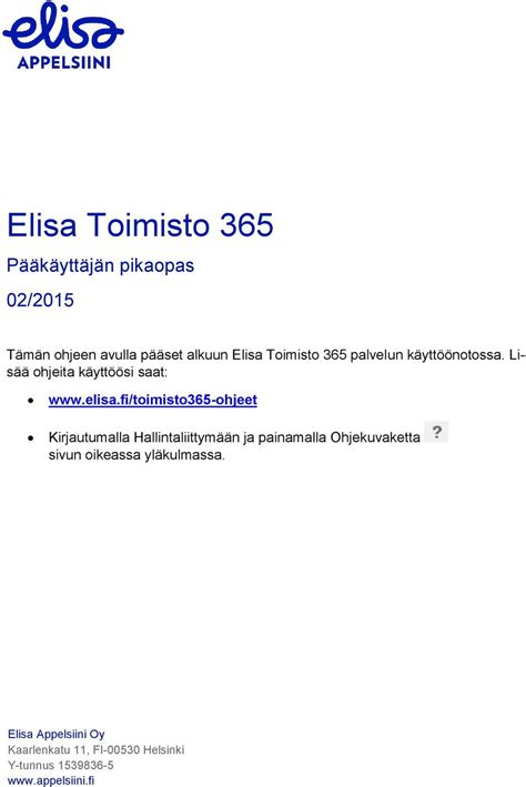 ELISA TOIMISTO 365.